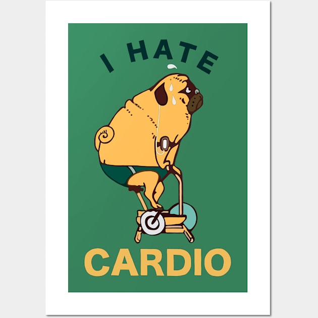 Pug Cardio Wall Art by stripedbeetlee